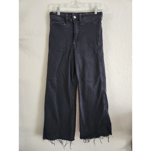 H&M Women's High Waisted Wide Bottom Boyfriend Denim Jeans-6 - Picture 1 of 8